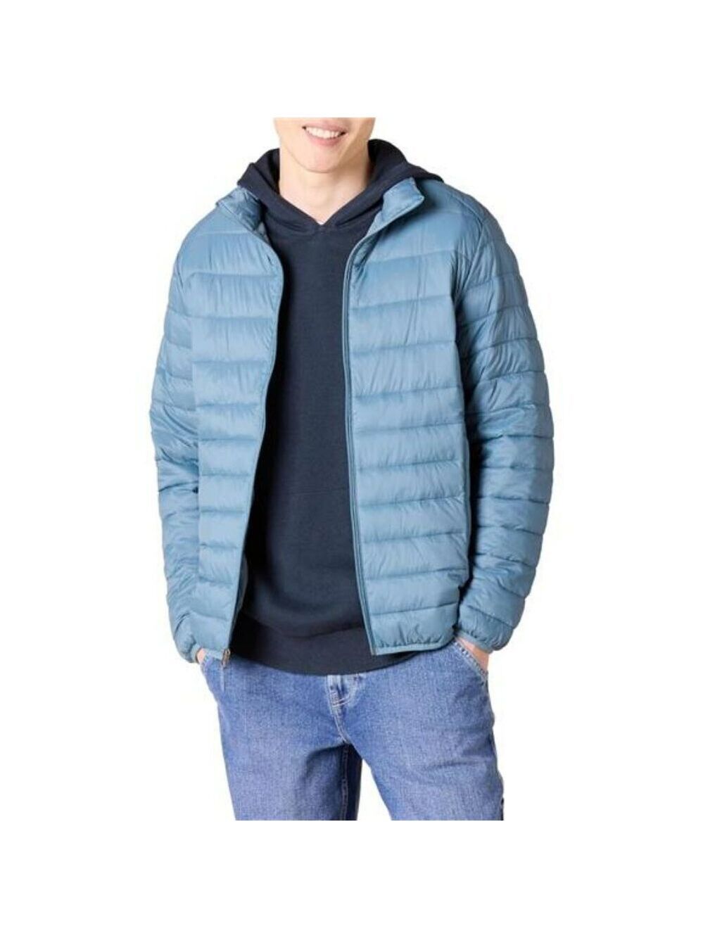 Mens lightweight puffer jacket water resistant packable zip coat big and tall
